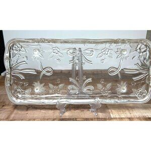 Vintage Walther Glass Angelique Crystal Canape Tray Made in Germany